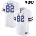 Women's Florida Gators #82 Ja'Markis Weston NCAA Jordan Brand White Authentic Stitched College Football Jersey HVF1062UU